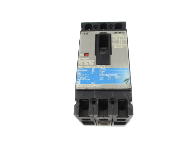 SIEMENS ED43B060 480VAC 60A UNMP