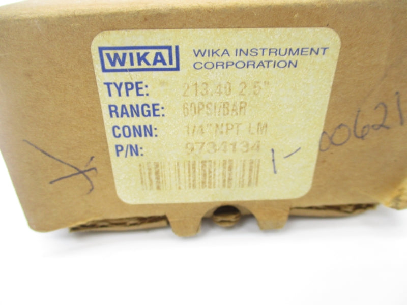 WIKA 213.402.5" 9734134 0-60PSI 1/4" NSMP
