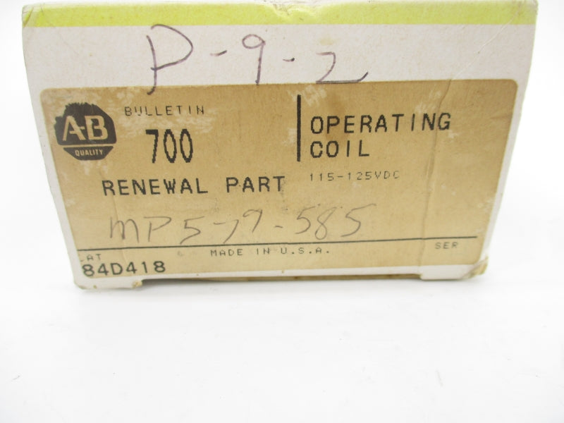 ALLEN BRADLEY 84D418 115-125VDC (BK/YL) NSMP