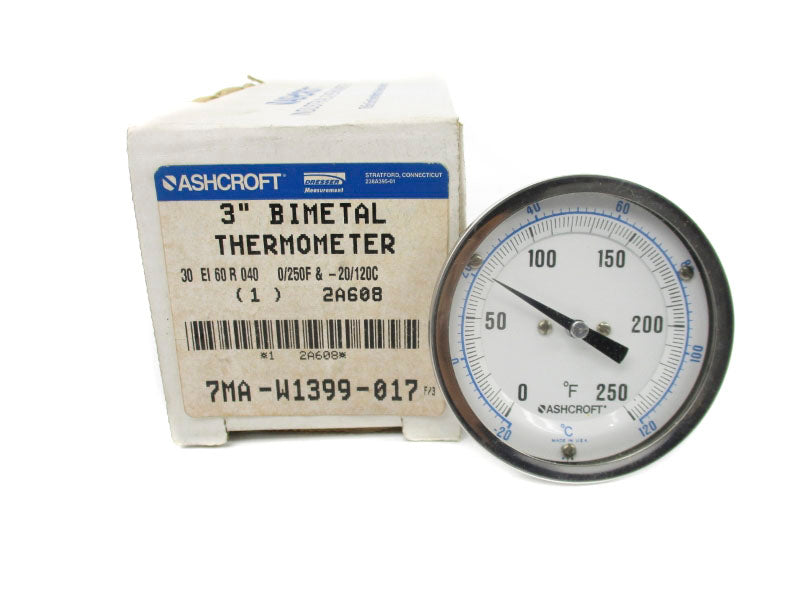 ASHCROFT 7MA-W1399-017 0-250PSI 3" NSMP