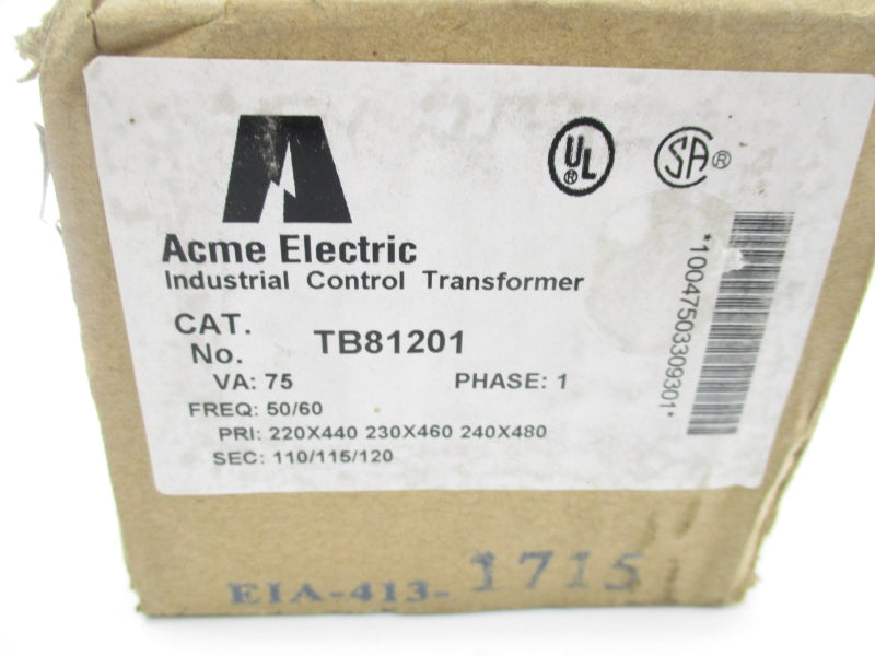 ACME ELECTRIC TB81201 75VA NSMP