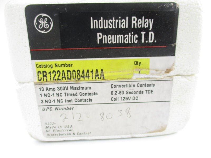 GENERAL ELECTIC CR122AD08441AA SER. A 125VDC 10A 0.2-60S NSMP