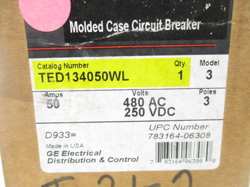 SQUARE D TED134050WL 480VAC 50A (AS PICTURED) NSMP
