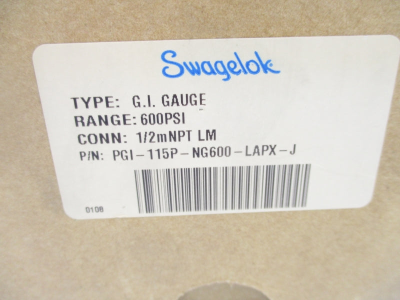 SWAGELOK PGI-115P-NG600-LAPX-J 0-600PSI NSMP