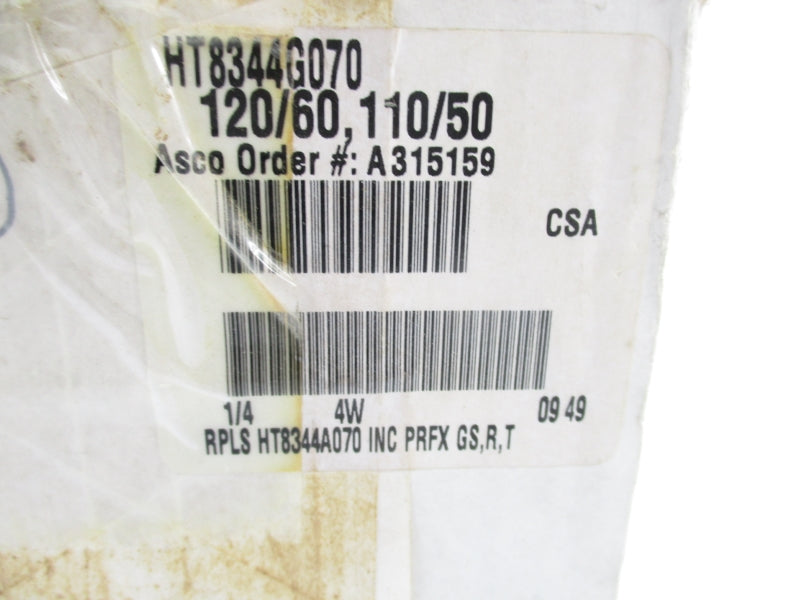 ASCO HT8344G070 110-120V 10-125PSI 1/4" NSMP