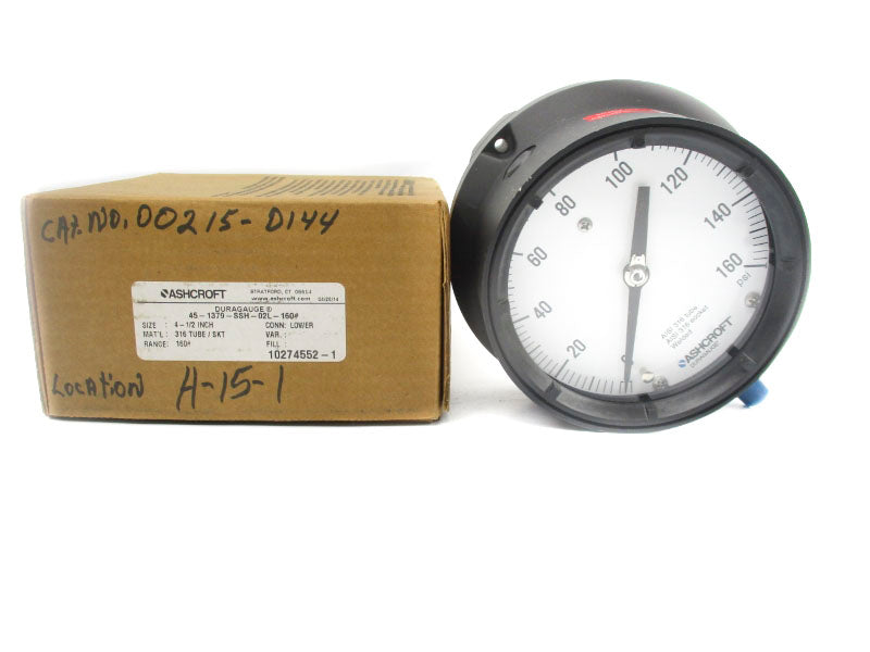 ASHCROFT 45-1379-SSH-02L-160# 0-160PSI 4-1/2" NSMP