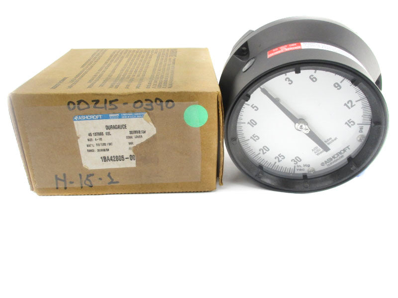 ASHCROFT 451379SS02L30IMV&15# 0-15PSI 4-1/2" NSMP