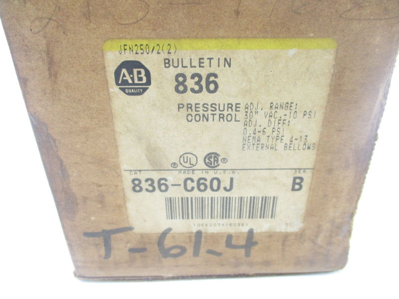 ALLEN BRADLEY 836-C60J SER. B 0.4-6PSI (BR/YL) NSMP