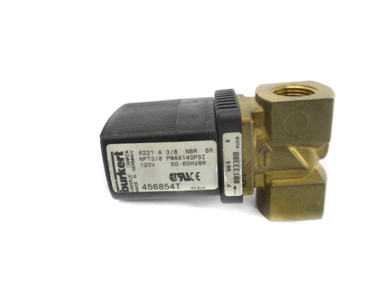 BURKERT 6221A3/8NBRBR 456854T 120V 140PSI 3/8" UNMP