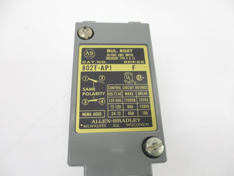 ALLEN BRADLEY 802T-AP1 SER. F 120-600VAC 60A UNMP