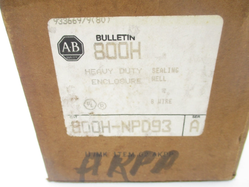 ALLEN BRADLEY 800H-NPD93 SER. A (BR/WH) NSMP