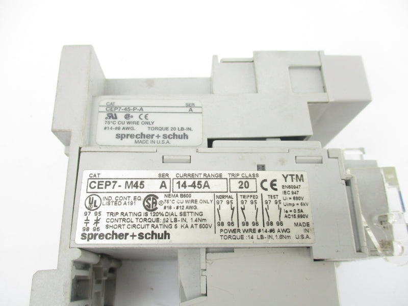 SPRECHER+SCHUH CEP7-M45 SER. A 600V 14-45A UNMP