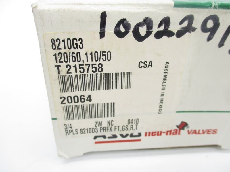 ASCO 8210G3 110/120V 5-250PSI 3/4" NSMP