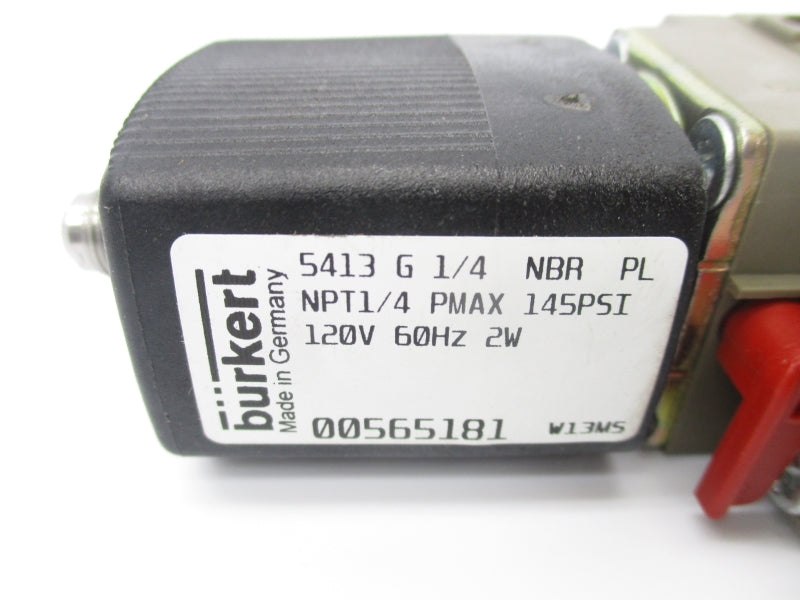 BURKERT 5413G1/4NBRPL 00565181 120V 145PSI NSNP