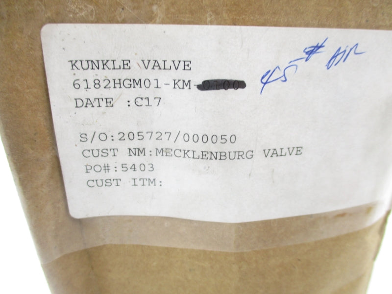 KUNKLE VALVE 6182HGM01-KM 45PSI 1.5" NSNP