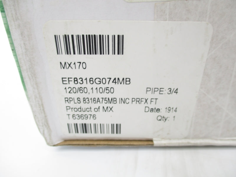 ASCO EF8316G074MB 110/120V 150PSI 3/4" NSFS