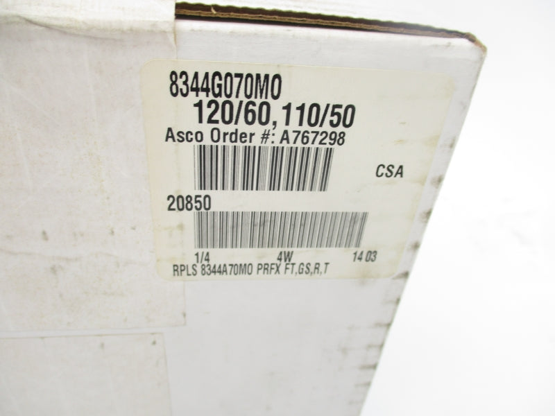 ASCO 8344G070MO 110/120V 1/4" NSFS