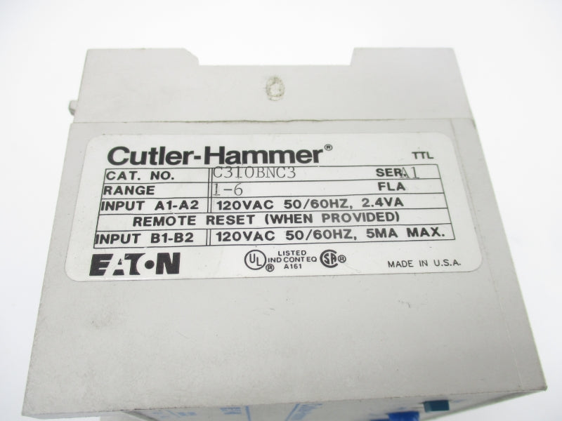 CUTLER HAMMER C310BNC3 SER. A1 120VAC 1-6A UNMP