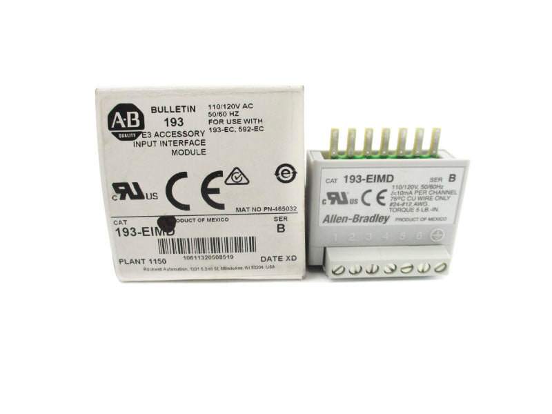 ALLEN BRADLEY 193-EIMD SER. B 110/120V (WH) NSMP