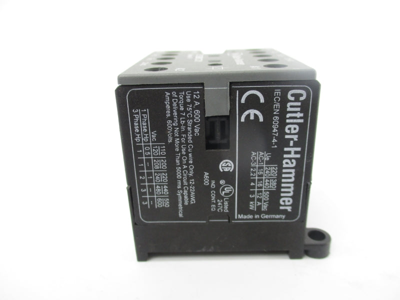 CUTLER HAMMER CE12BNC301 SER. A1 110-125VDC 12A NSNP