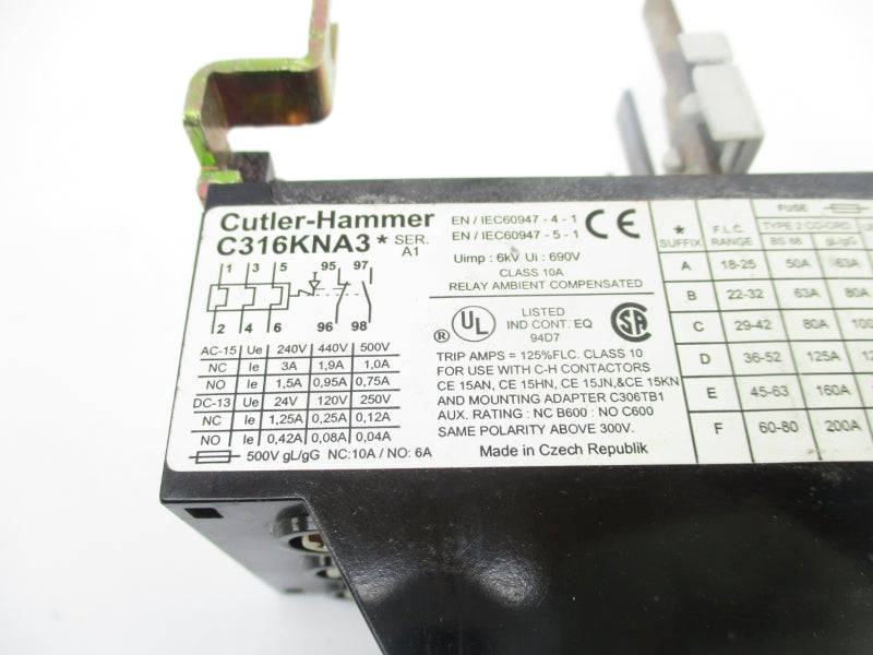 CUTLER HAMMER C316KNA3D SER. A1 690V 36-52A UNMP