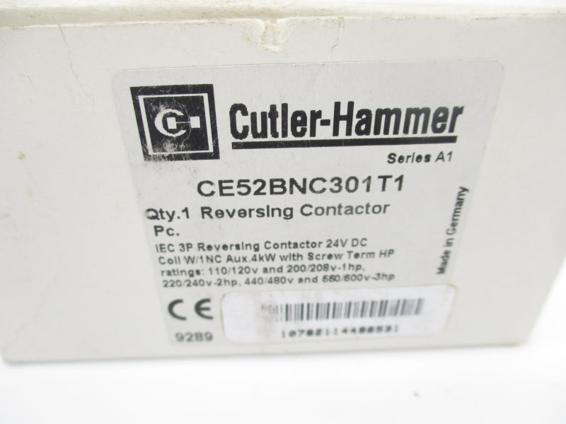 CUTLER HAMMER CE52BNC301T1 SER. A1 24VDC NSMP