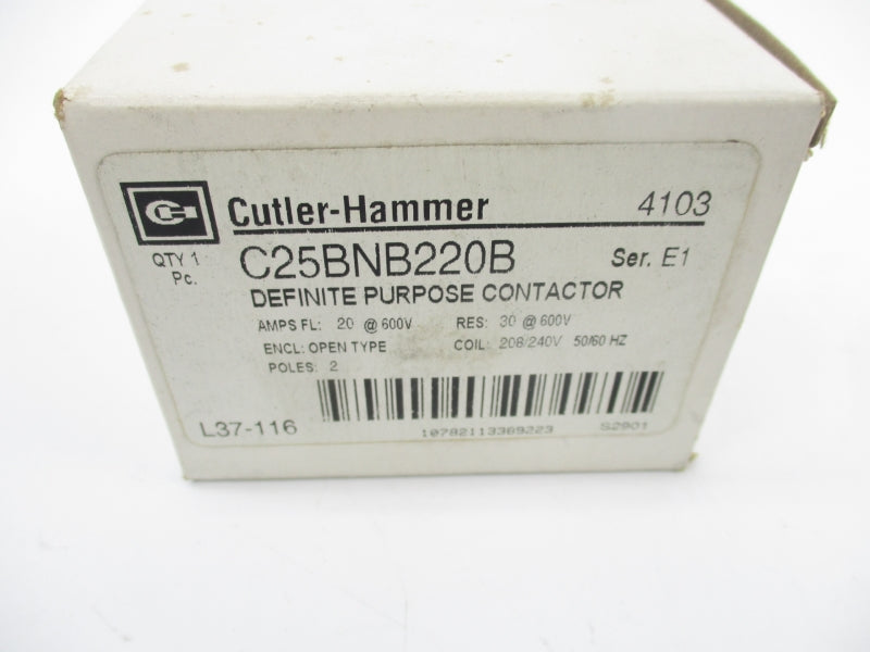 CUTLER HAMMER C25BNB220B SER. E1 208-240V 20A NSMP