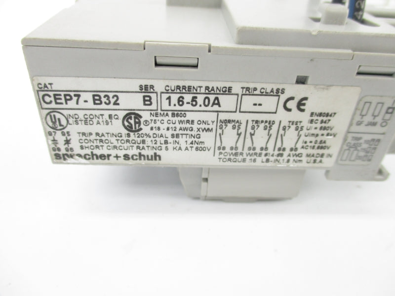 SPRECHER+SCHUH CEP7-B32 SER. B 690V 1.6-5.0A UNMP