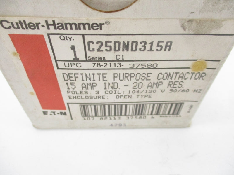 CUTLER HAMMER C25DND315A SER. C1 104-120V 15A NSMP