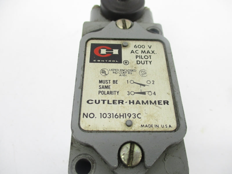 CUTLER HAMMER 10316H193C 600VAC UNMP