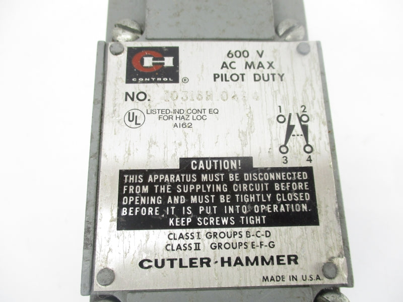 CUTLER HAMMER 10316H1049C 600V UNMP