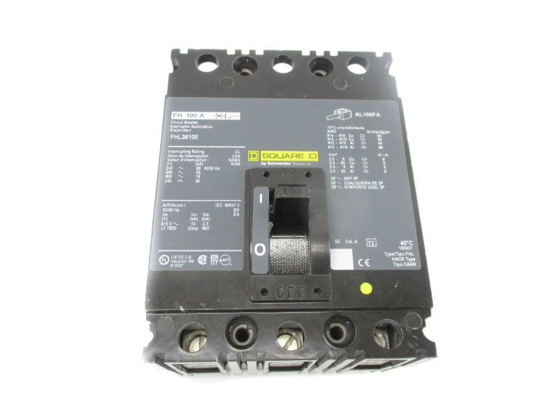 SQUARE D FHL36100 600V 100A NSNP