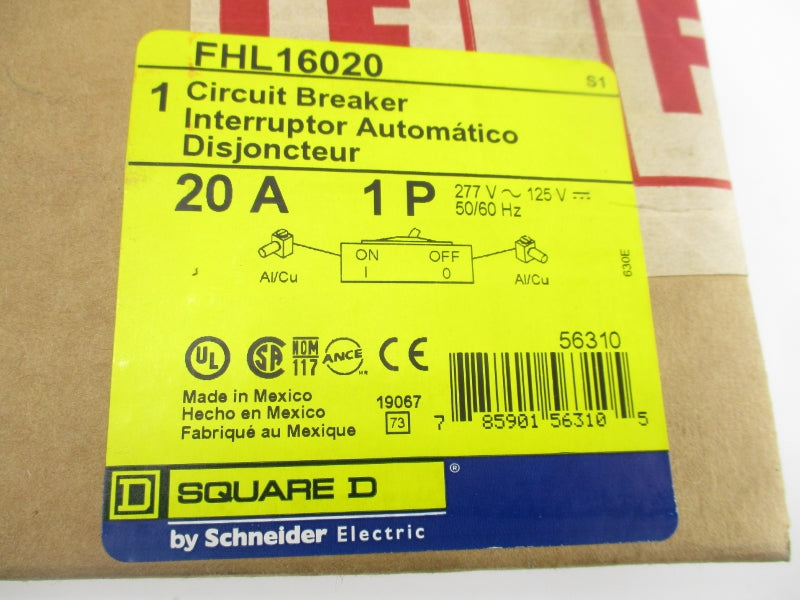 SQUARE D FHL16020 277V 20A NSMP