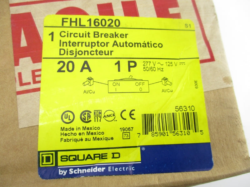 SQUARE D FHL16020 277V 20A NSFS