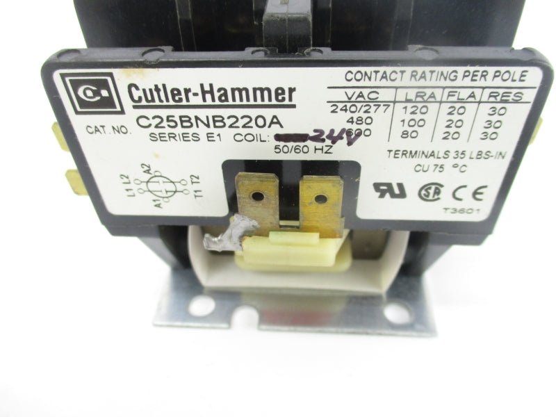 CUTLER HAMMER C25BNB220A SER. E1 24V UNMP