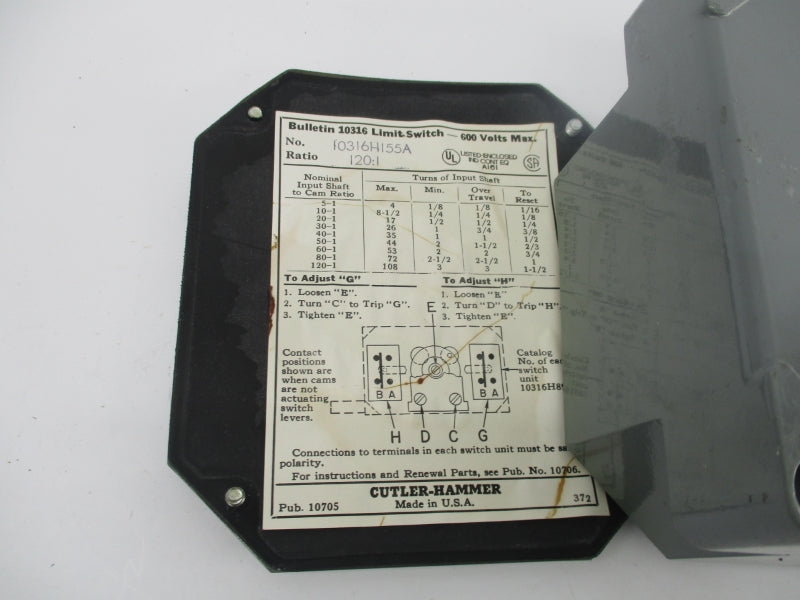 CUTLER HAMMER 10316H155A 600V NSNP