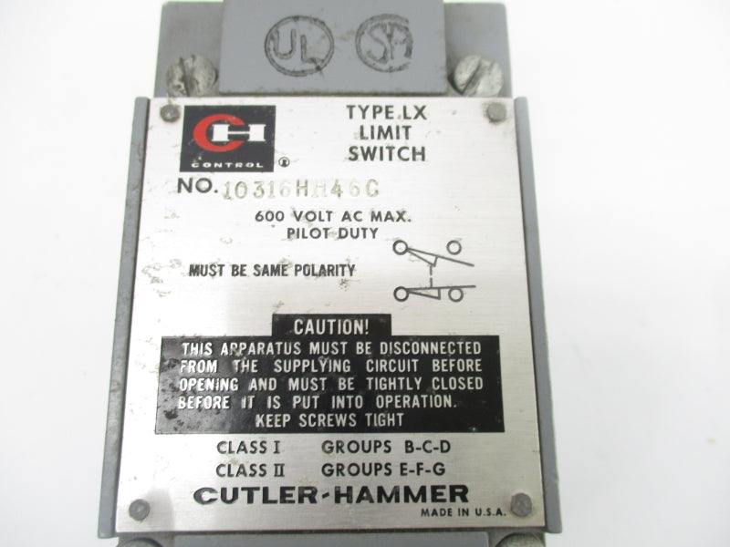 CUTLER HAMMER 10316H1146C 600VAC UNMP