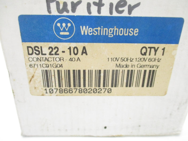 WESTINGHOUSE DSL22-10A 110/120V 40A NSMP