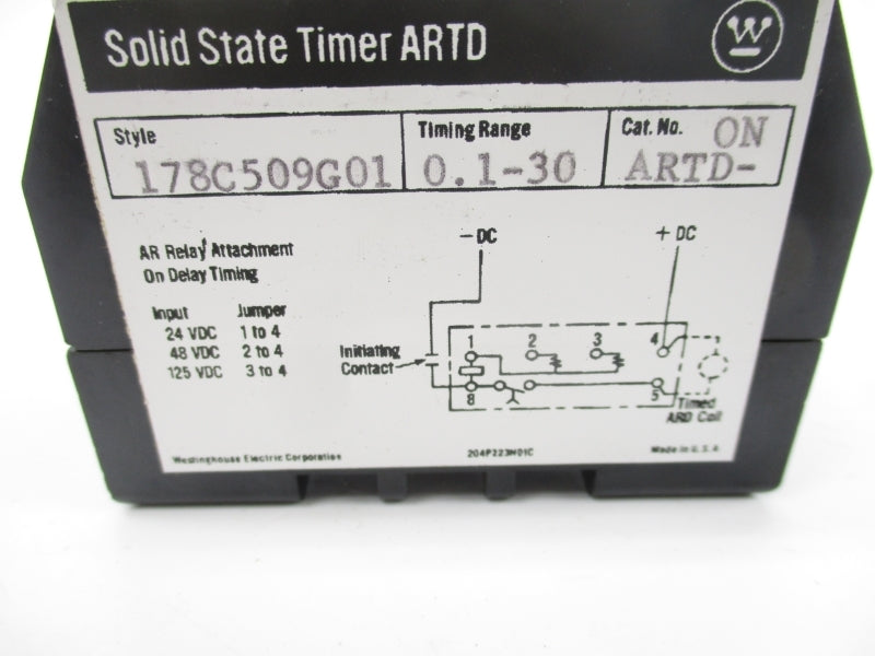 WESTINGHOUSE 178C509G01 ARTD-ON 125VDC 0.1-30S NSNP
