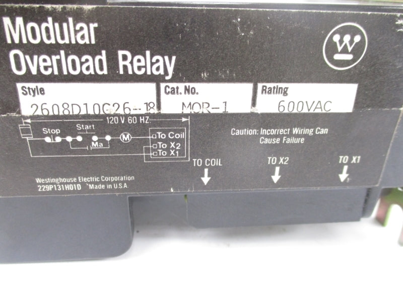 WESTINGHOUSE 2608D10C26-18 MOR-1 600VAC 27A UNMP