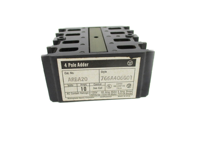 WESTINGHOUSE 766A406G01 ARBA20 0-120V 10A NSNP