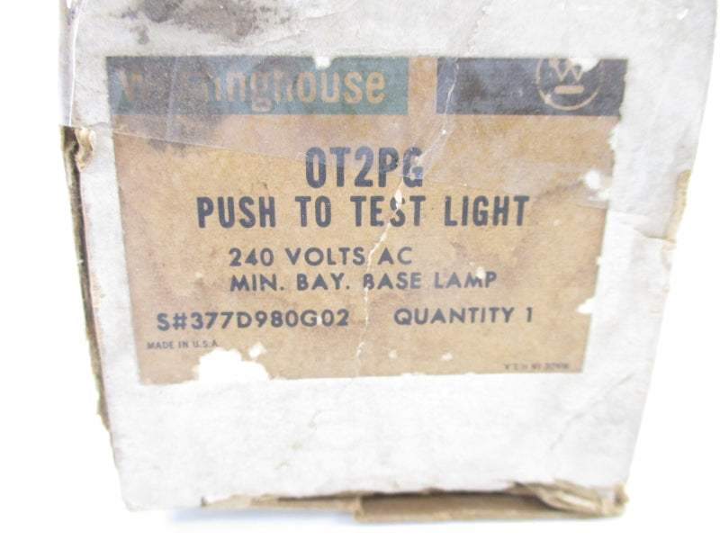 WESTINGHOUSE 377D980G02 OT2PG 240VAC (NO BULB) NSMP