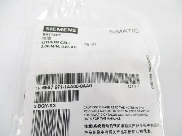 SIEMENS 6ES7971-1AA00-0AA0 3.6V 0.85A NSMP