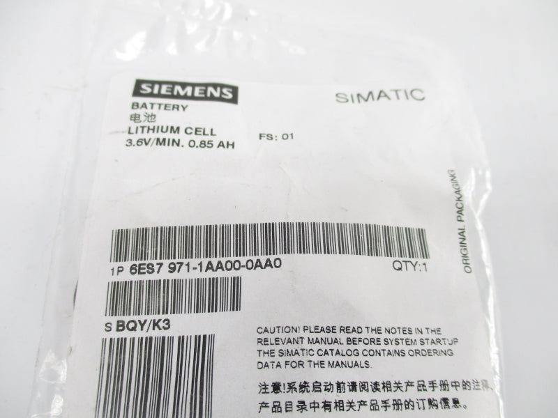 SIEMENS 6ES7971-1AA00-0AA0 3.6V 0.85A NSMP