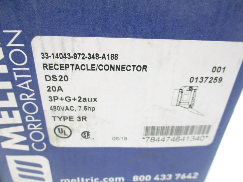 MELTRIC 33-14043-972-348-A188 480VAC 20A NSMP