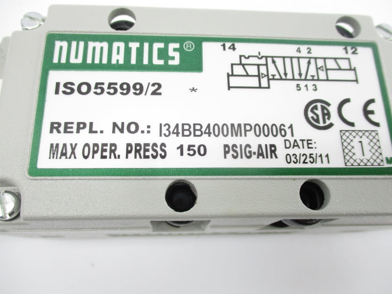 NUMATICS I34BB400MP00061 ISO5599/2 24VDC 150PSI NSNP