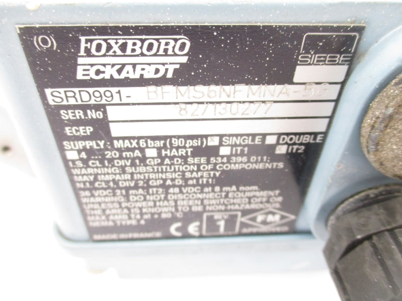 FOXBORO SRD991-BFMS6NFMNA-BG 48VDC 90PSI UNMP