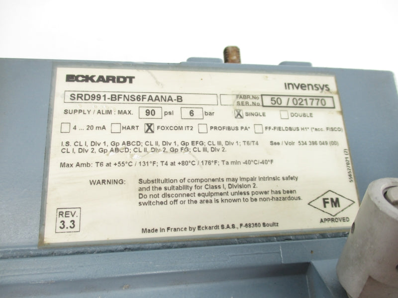 INVENSYS SRD991-BFNS6FAANA-B 90PSI (AS PICTURED) UNMP