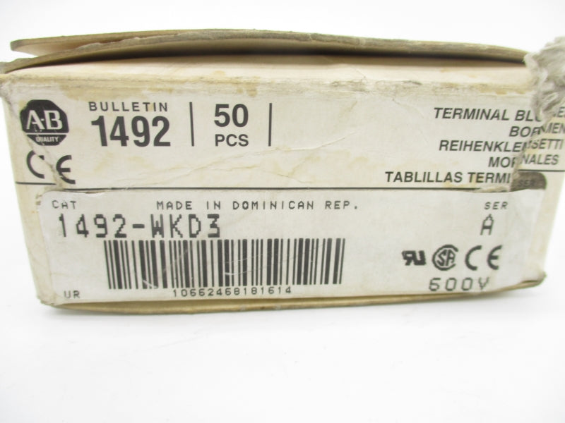 ALLEN BRADLEY 1492-WKD3 SER. A 600V ( PGK OF OF 50) NSMP