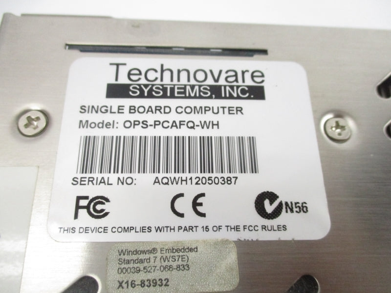 TECHNOVARE SYSTEMS OPS-PCAFQ-WH UNMP